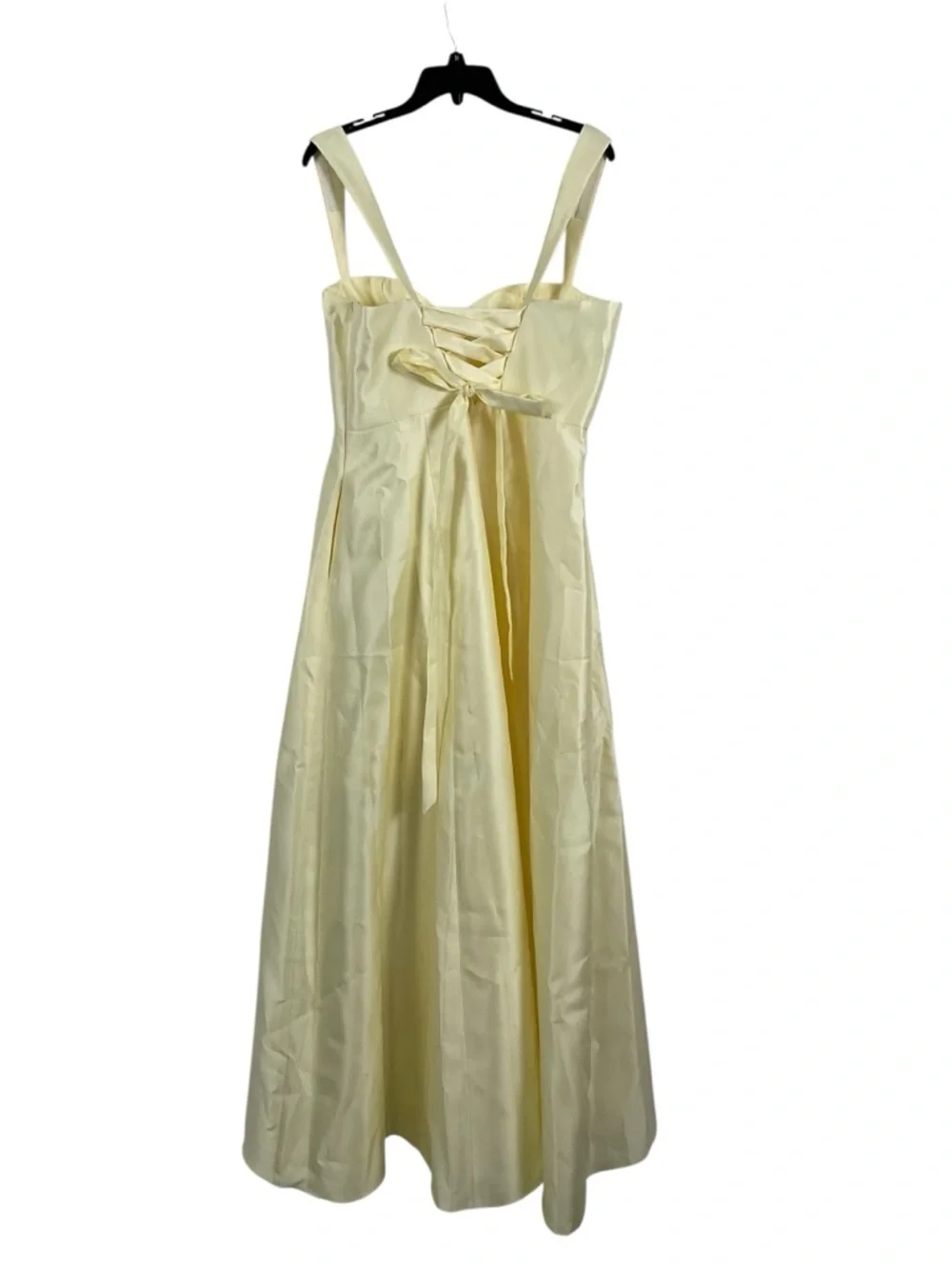 ALFRED SUNG Butter Yellow Satin Bustier Maxi Dress - Picture 3 of 6